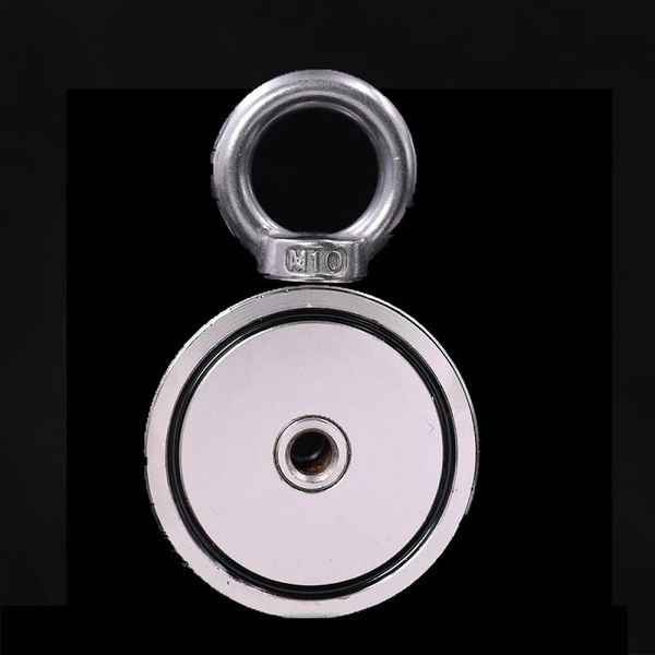 

fridge magnets strong powerful fishing salvage neodymium magnet double-side pulling mounting pot with ring gear deep sea treasure hol