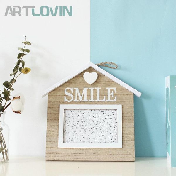 

frames and mouldings creative nature house model po frame wooden wall decor picture hanging ornaments home love/smile letter printing