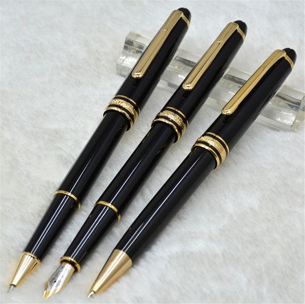 

163 bright black ballpoint pen / roller ball pen / fountain pen office stationery promotion ink pens gift (no box)