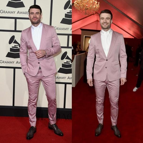 

grammys cool mens suits two buttonstuxedo pinstripe wedding tuxedos with back casual blazer(jacket+pants) men's & blazers, White;black