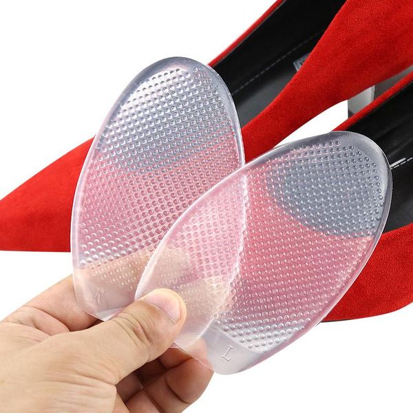 

shoes materials increase thickened front pad forefoot invisible insole silicone transparent high heel half size shoe sticker, Black