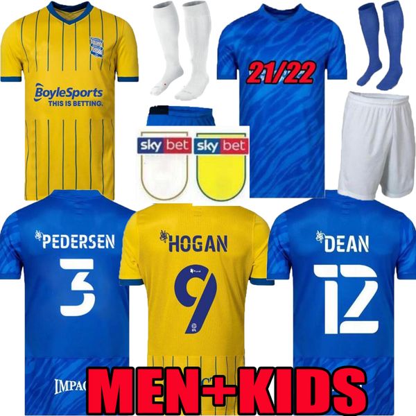 

21 22 birmingham city football jerseys hogan bela home blue soccer jersey dean pedersen away yellow shirt 2021 2022 men sunjic uniforms kids, Black;yellow