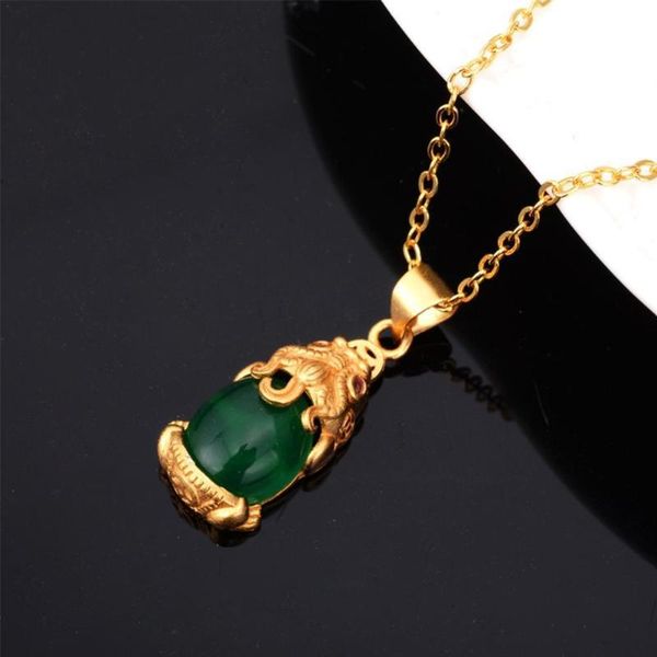 

pendant necklaces fashion woman man party birthday wedding gift vintage wholesale charm chain gold with color zircon pixiu c5y9, Silver