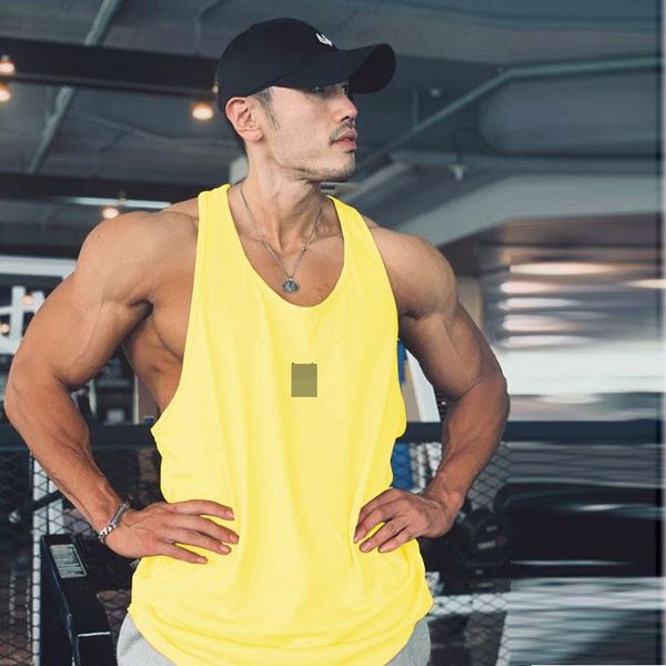 

men' tank 2021 men bodybuilding sports style vests summer gym workout fitness cotton sleeveless running fashion casual vesty, White;black