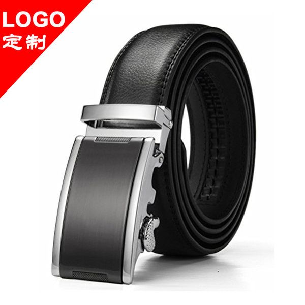 

toothless buckle belt leather automatic men's business laser, Black;brown