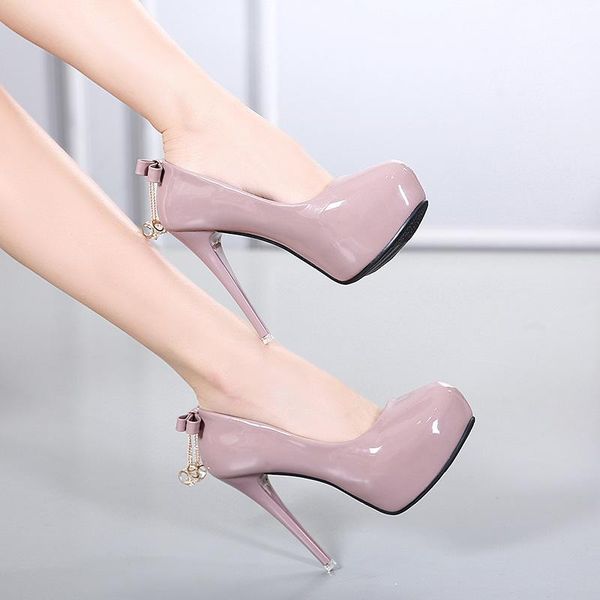 

dress shoes fashion round toe waterproof platform pumps thin high heels black women 37 38 39