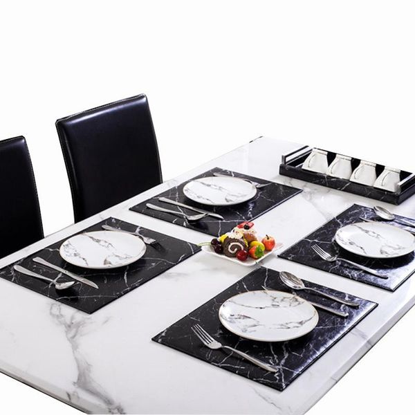 

mats & pads chic placemat for tableware dining pad lattice waterproof pu table mat placemats bowl kitchen accessories