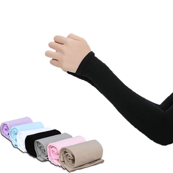 

1 pair arm sleeve fingerless summer sunscreen uv protection ice cool cycling running fishing climbing driving arm cover, Red;black