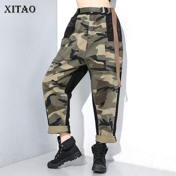 

women's pants & capris xitao cross border women fashion full length 2021 winter pocket elastic waist loose minority casual harem dmy189, Black;white