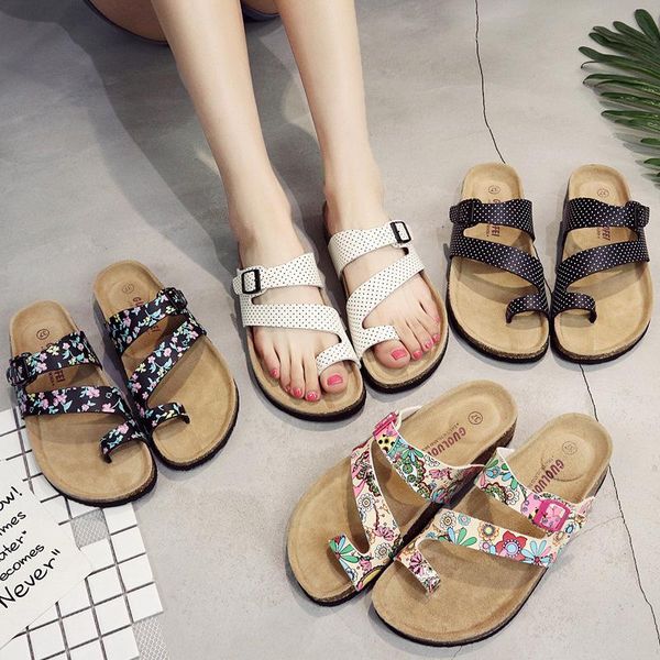 

slippers 2021 toe women summer cork female lovers beach cool student fashion, Black