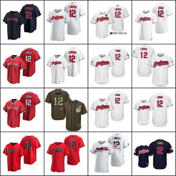 

cleveland indians men 12 francisco lindor women youth jersey, Black;red