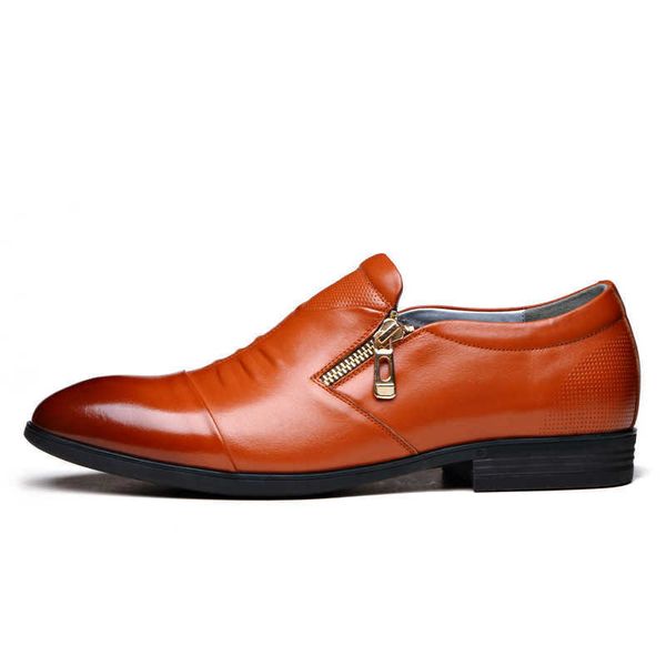 

elling classic luxury fashion business dress shoes for men 2022 new leather homme suits slip on formal male oxfords designer quality, Black