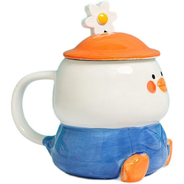 

mugs 3d animals cute ceramic mug coffee cups with lid and spoon cartoon kawaii large cup taza personalizada christmas gift