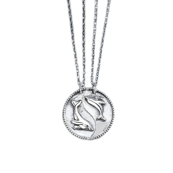 

pendant necklaces 2021 design whale lovers necklace chic couple, Silver