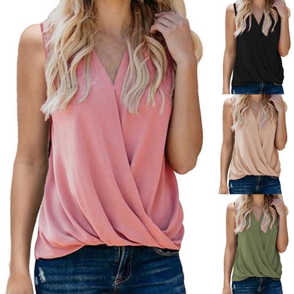 

women's blouses & shirts s-3xl plus size 2021 trend fashion women blouse eleagnt solid color sleeveless summer female tunics, White