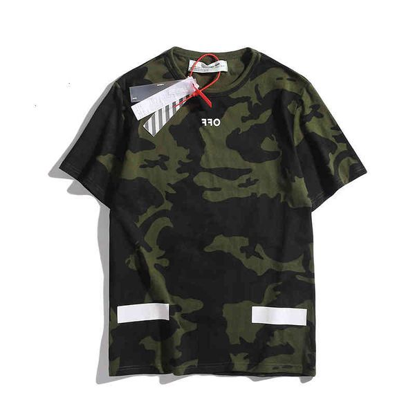 

arrstyle white off green style camouflage trendy crew neck t-shirt, White;black