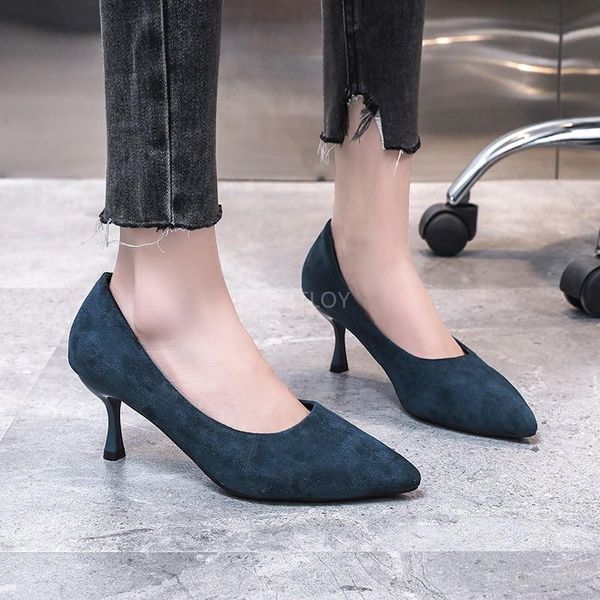 

dress shoes high heels women pointed toe fashion black work slip-on zapatos de mujer plataforma sapatos mulher office