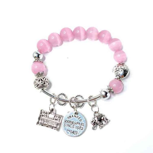 

chinese-style products 10mm opal single ring polychromatic miao silver multi-element bracelet korean crystal agate selling jewelry in scenic