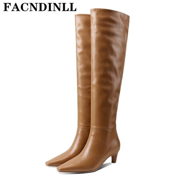 

boots fashion women 2021 autumn winter warm shoes woman knee high black brown dress party casual long plus size