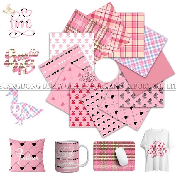 Fensteraufkleber Lucky Goddness Valentinstag Liebe Infusbare Übertragung Tintenblatt 12x12 in Papier Sublimation für Becher Drücken Sie T-Shirts