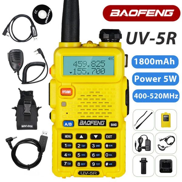 

baofeng professional uv-5r walkie talkie portable two way ham radio dual band fm transceiver uhf vhf 400-520mhz uv5r for hunting