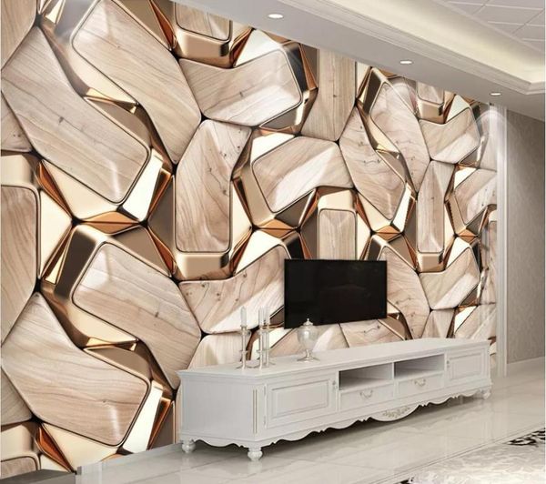

wallpapers 3d 57 geometry custom wallpaper cubic marble golden wall mural modern abstract art decoration for living room or bedroom