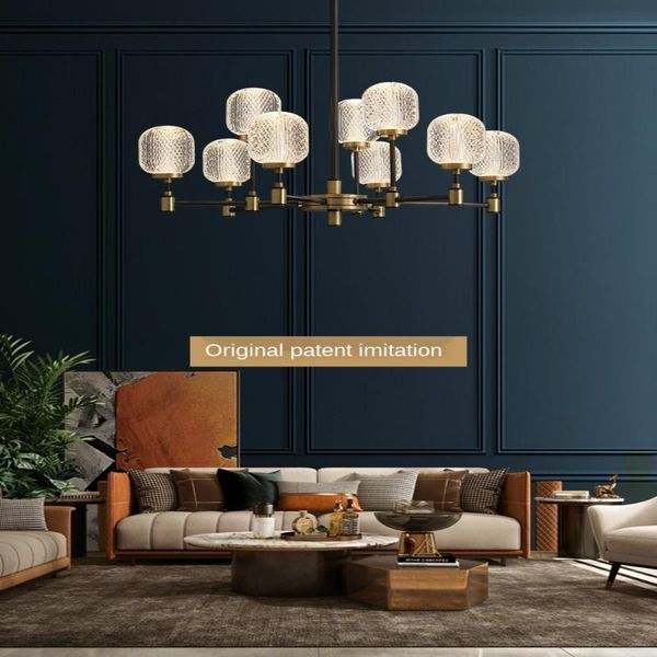 

all-copper light luxury living room chandelier post-modern simple elegant home dining-room lamp high-end nordic lamps wallpapers