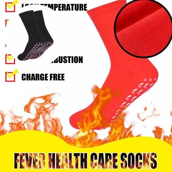 

men's socks 1 pair self-heating skin-friendly practical tear-resistant thermal foot tourmaline heated for running, Black