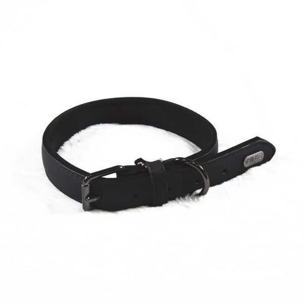 

genuine leather dog collar for small medium large dogs soft neck adjustable pet black collars & leashes