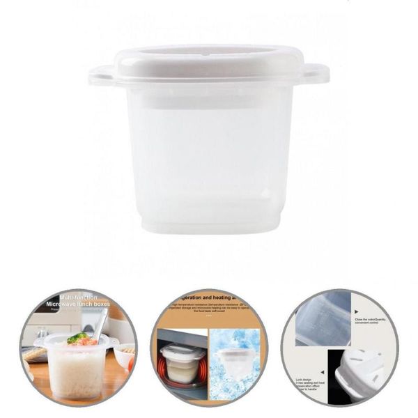 

storage bottles & jars wear-resistant innovative heatable compact rice box white food case safe for microwave
