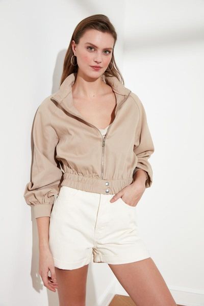 

women's jackets trendyol zipper coat twoss21ce0168, Black;brown