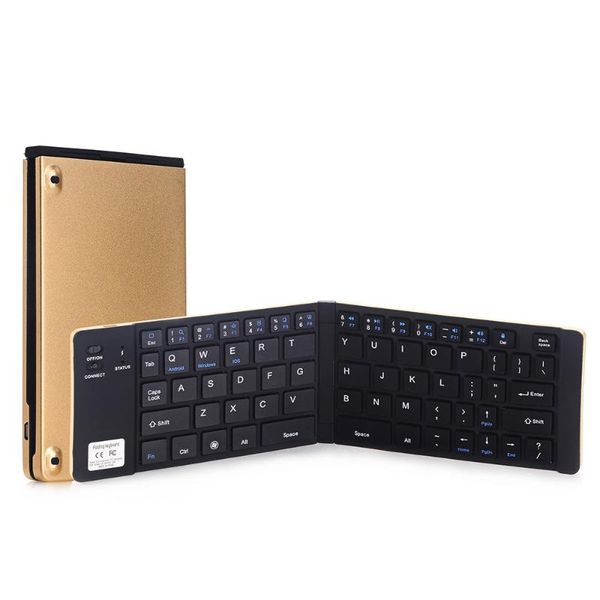 

keyboards bt wireless keyboard 66 keys folding mini portable office with stand for phone/tablet/laphome