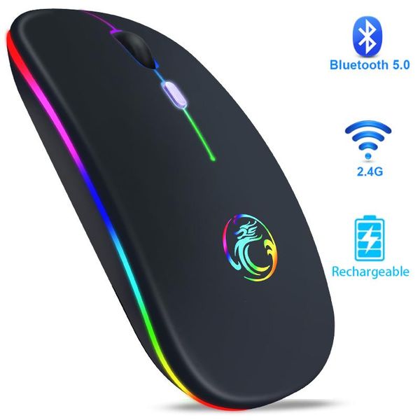 

wireless mouse bluetooth rgb rechargeable computer mause silent ergonomic led mice usb optical backlit for lappc