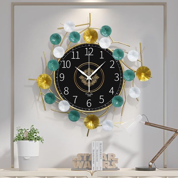 

europe style flower wall clock automatic classic iron oversizes retro rustic industrial zegar scienny clocks by50wc