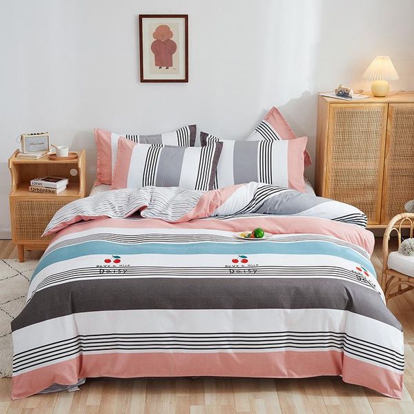 

bedding sets flower stars cherry stripe home textile set double sheet luxury  king size bed linens duvet cover pillow case