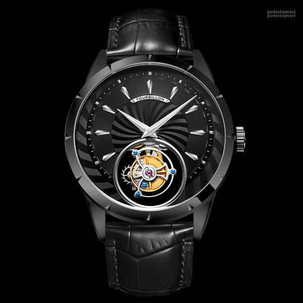 

wristwatches tourbillon watch fully automatic mechanical sapphire mirror high-end men tough guy wristwatch, Slivery;brown