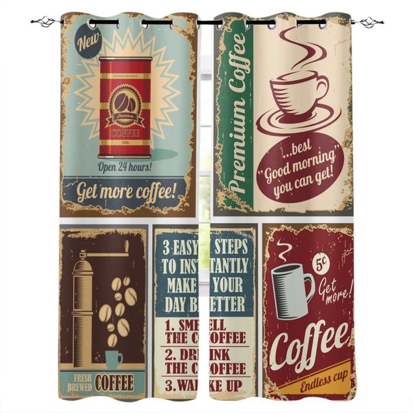 

curtain & drapes coffee poster retro curtains bedroom living room kitchen computer home decoration for children kids gifts