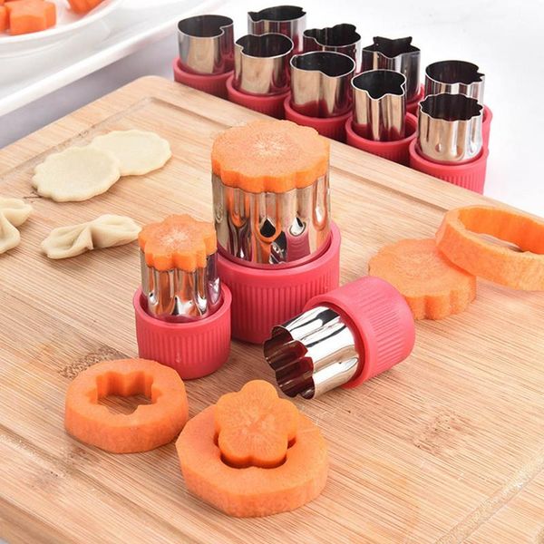 

12 pieces/set stainless steel cookie cutter vegetable flower shape cake cutting mold set