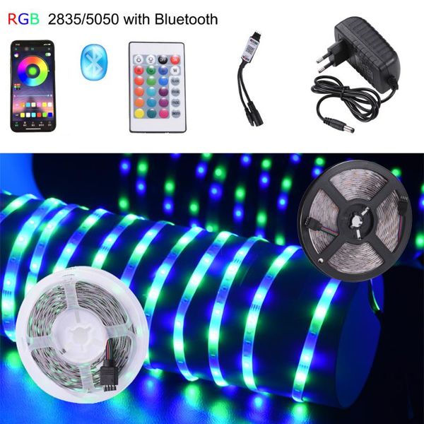 

waterproof bluetooth led strip rgb 2835 light 5m 10m luz flexible with remote christmas controller 15m 20m strips