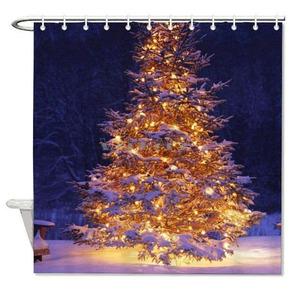 

christmas tree winter night shower curtains decorative polyester waterproof bath curtains for bathroom holiday decor 72 inches