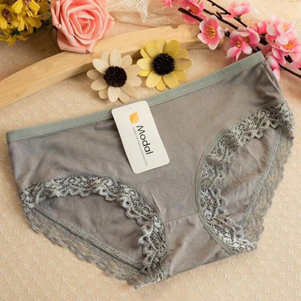 

women's panties soft solid lace modal women briefs elasticity underwear candy color bamboo fiber  accessory gift, Black;pink