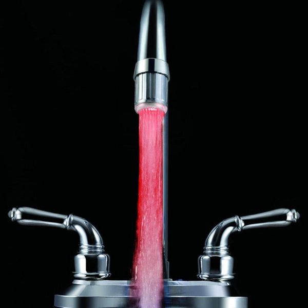 

bath accessory set led water faucet light red color changing waterfall glow shower stream tap universal adapter kitchen bathroom accessories