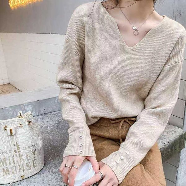 

women's sweaters oversized women ulzzang style v neck pullovers long sleeve knitted jumper christmas jerseys mujer x42u, White;black