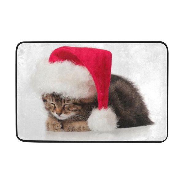 

bath mats sleeping cat with red hat printed mat mandala carpet 40*60cm floor absorbent bathroom toilet anti-slip carpets