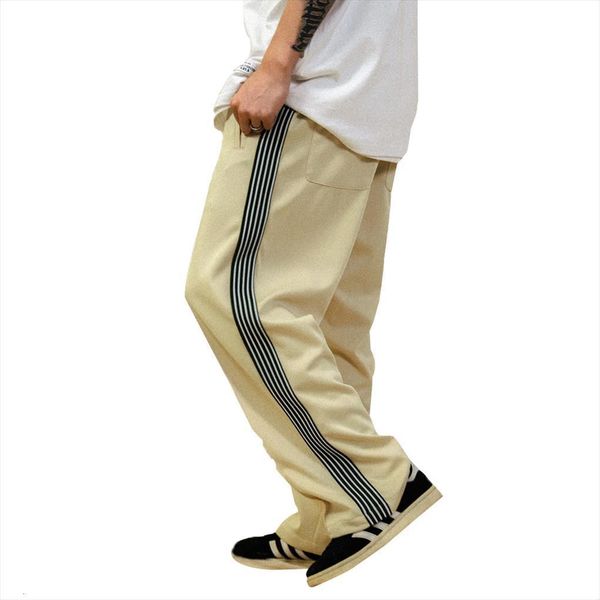

side striped track casual women pants sweatpants sports contrast paneled loose elastic waist wide leg men, Black