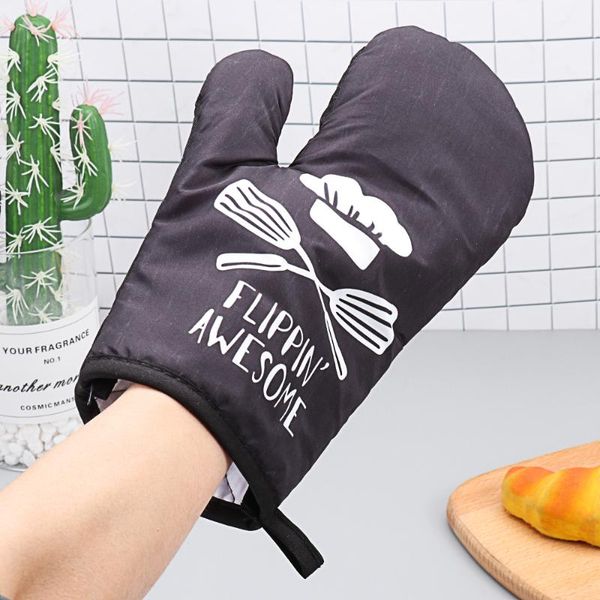 

1pair cotton cute oven mitts heat resistant linen potholders microwave baking bbq glove non-slip kitchen cooking tools mitten