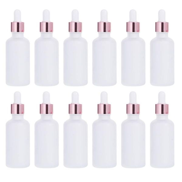 

storage bottles & jars 12pcs 50ml glass eye dropper perfume travel vial container bottle