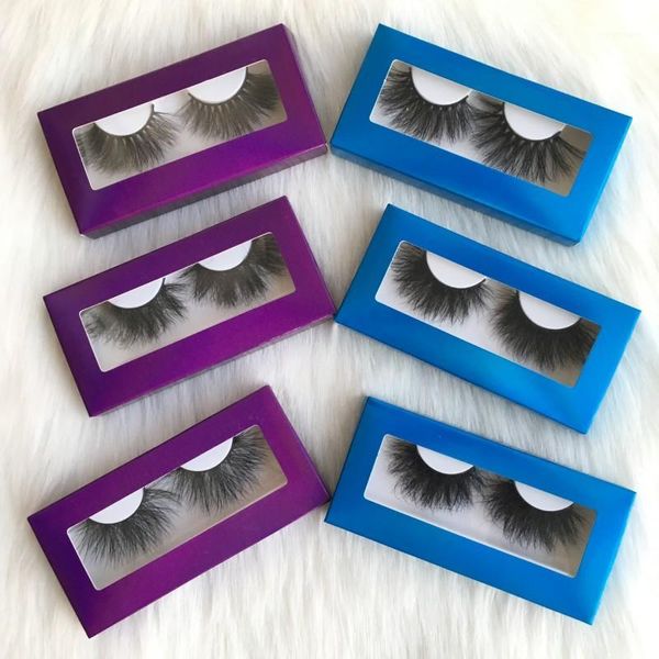 

25mm eyelash 6pairs/lot with purple and blue packaging 3d minks1