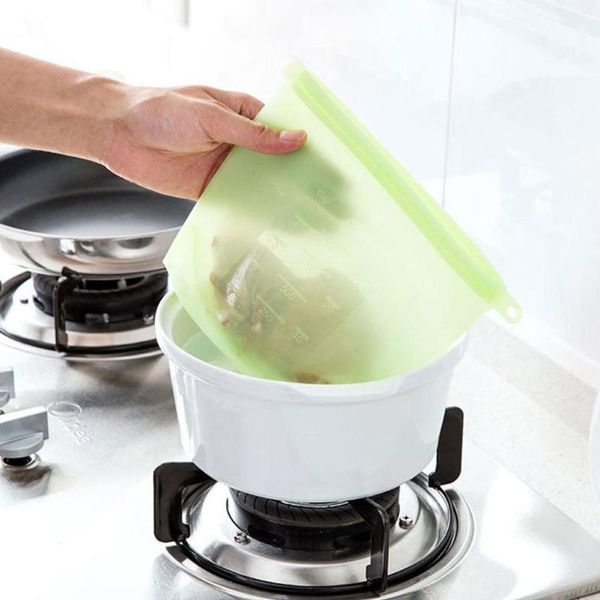 

food savers & storage containers reusable seal silicone fresh bag vacuum bags kitchen fruit milk o2u9