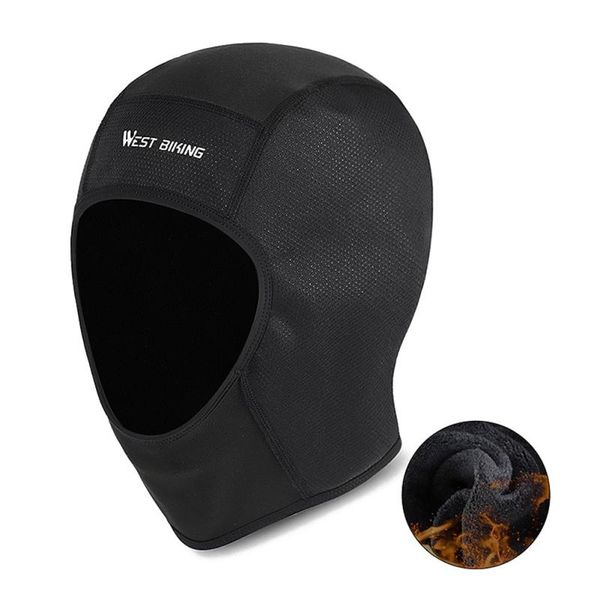 

winter fleece cycling caps sports mtb bike balaclava hats snow skull helmet liner cap scarf n & masks, Black
